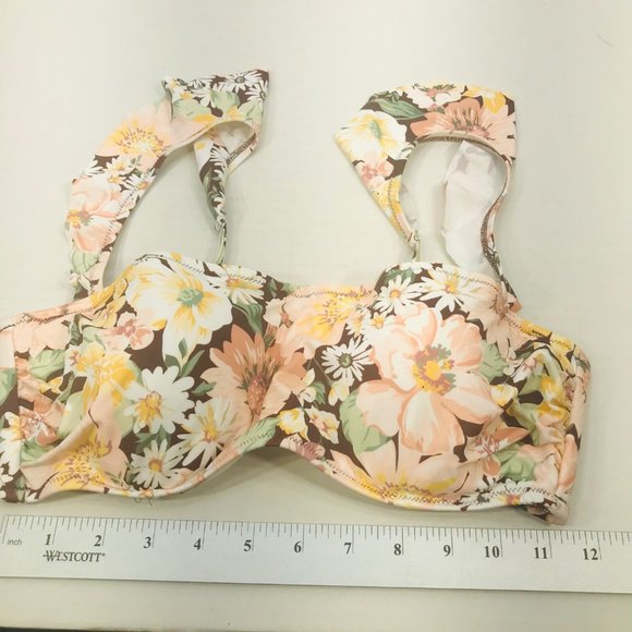 Shade And Shore Women's Size 34C Ruffle Strap Bikini Swim Top Cinnamon NWOT - Picture 10 of 12